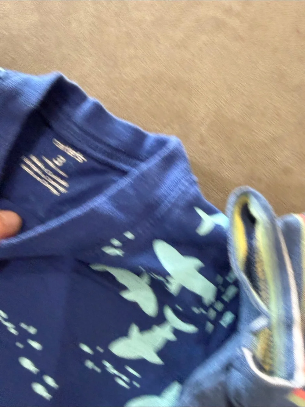 Carter's Navy Shark Print & Blue Striped Two-Pack Rompers Summer